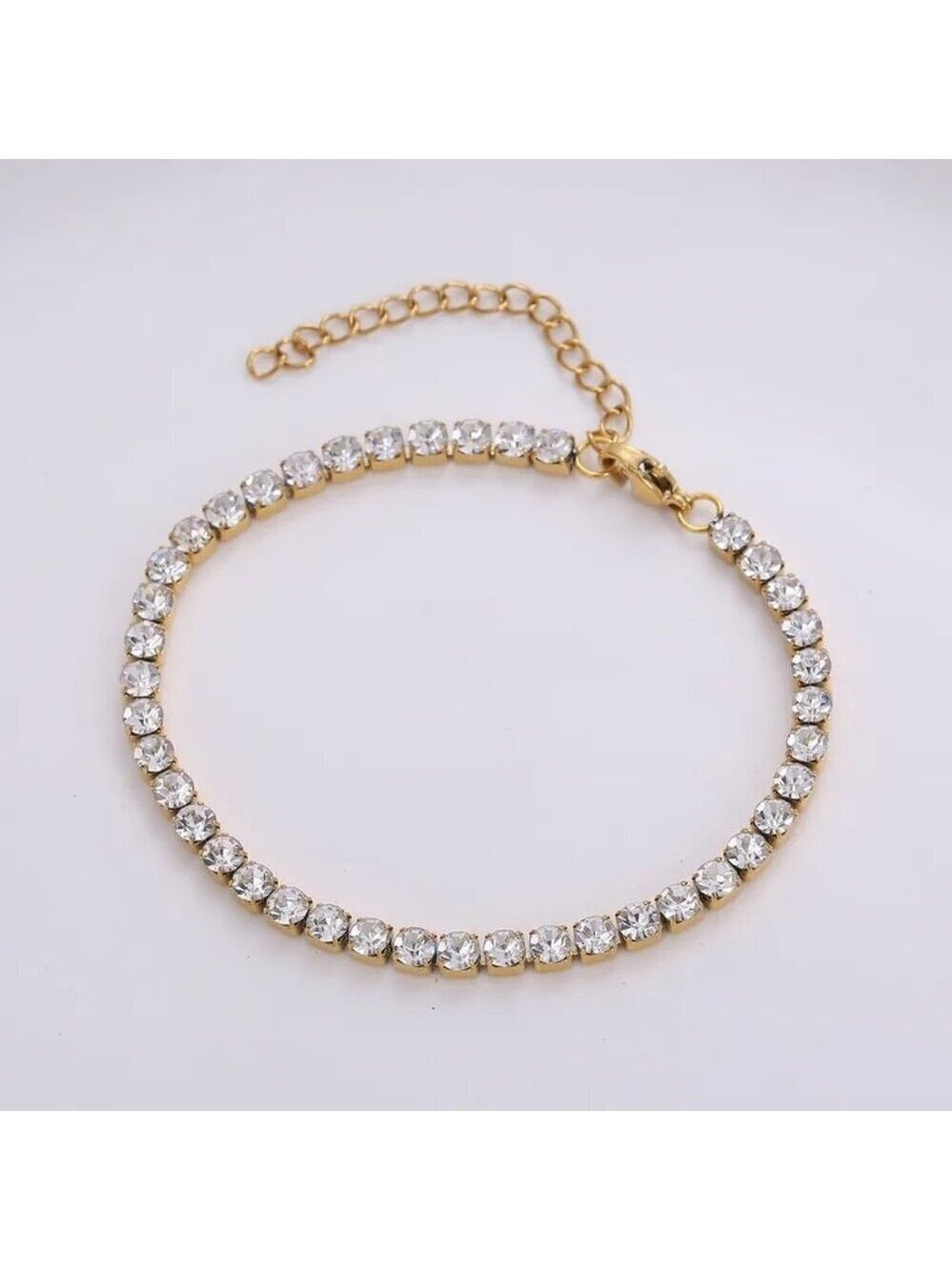 18K Gold Plated Tennis Bracelet – Zircon Stones